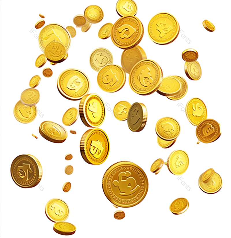 装饰图片,金币元素,金属PNG,促销免抠素材